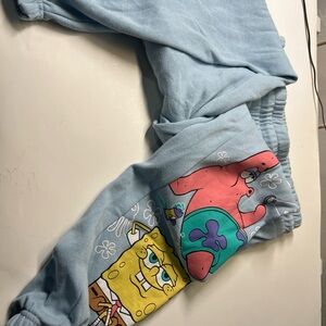 SpongeBob SquarePants Blue and Pink Track Pants with Vibrant Design